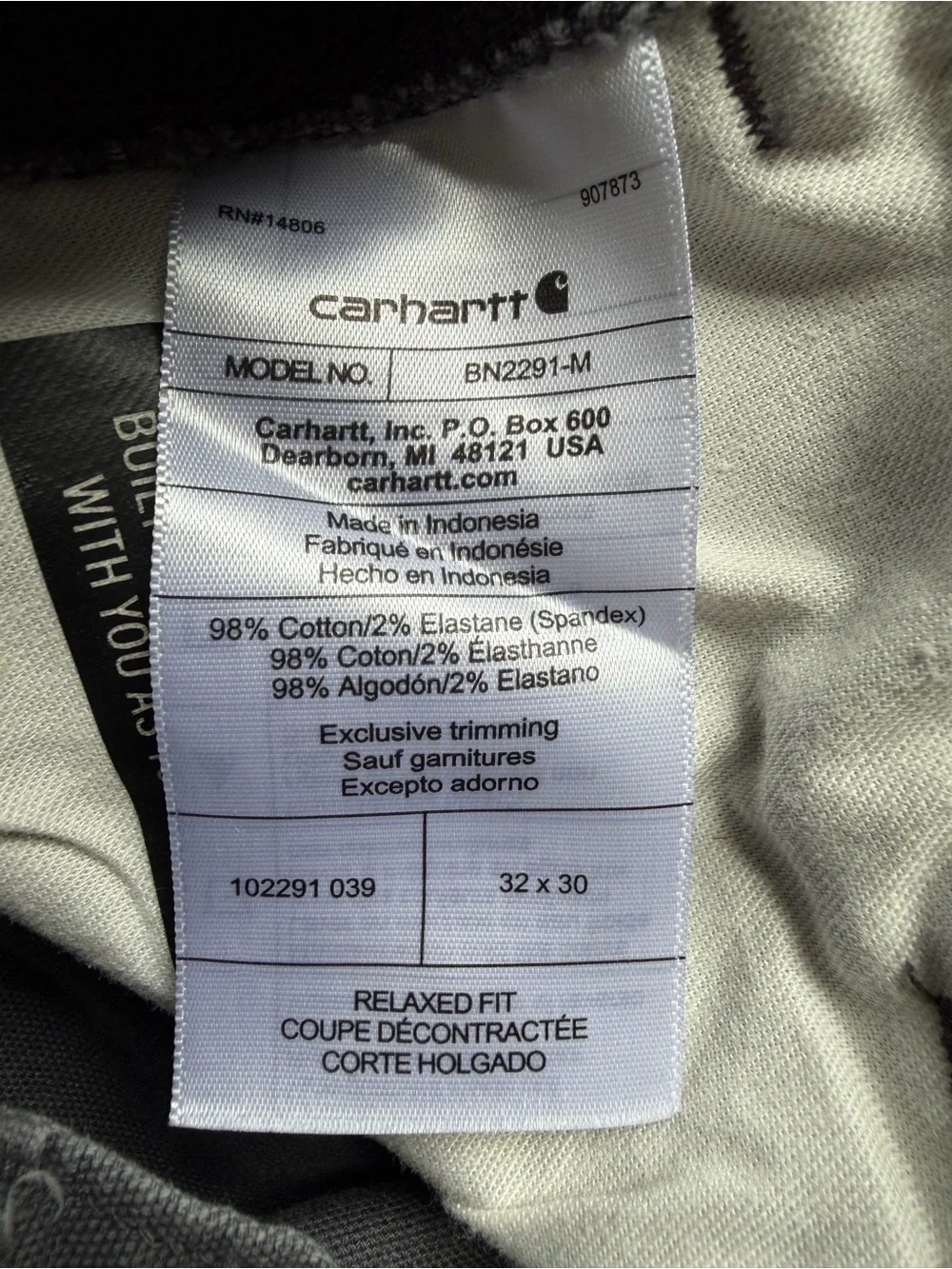 Carhartt Mens Relaxed Straight Leg Rigby Pants  32x30 Gray Workwear Utility